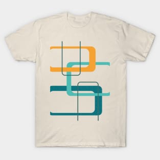 Retro Mid Century Atomic Age 23 Teal, Orange T-Shirt